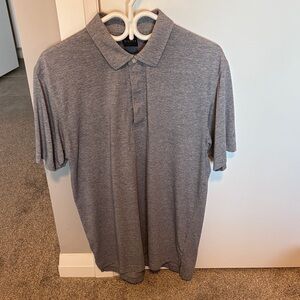 Men's  Dunning Golf Heather Gray Polo Shirt - Classic Short Sleeve medium